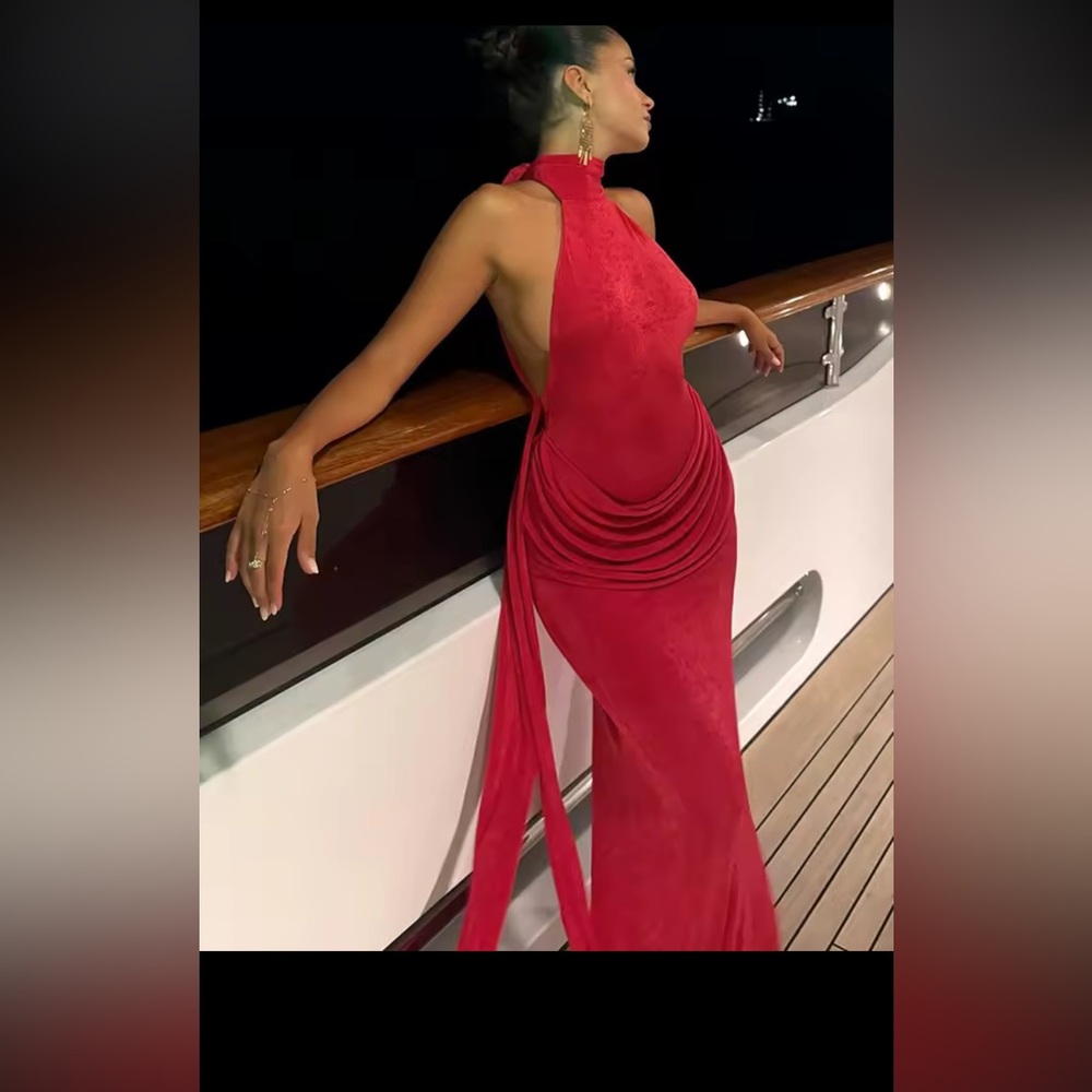 NWT Red Halter maxi Dress like helsa cult Gaia